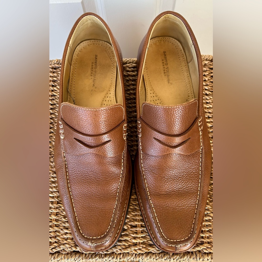 Santo Triana Men’s Leather Penny Loafers Slip On Size 10M